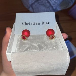Red double sided Christian Dior earrings